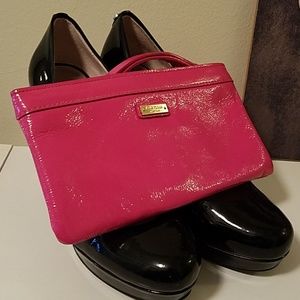 Kate Spade hot pink patent leather wristlet
